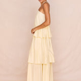 Nicola Layered Dress in Butter Yellow – women's maxi dress by SASS