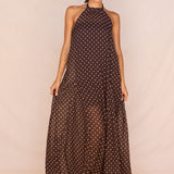 Steph Halter Neck Dress in Polka Dot – women's maxi dress by SASS