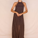Steph Halter Neck Dress in Polka Dot – women's maxi dress by SASS