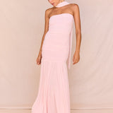 Hayley Strapless Mesh Dress in Pale Pink – women's maxi dress by SASS