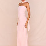 Hayley Strapless Mesh Dress in Pale Pink – women's maxi dress by SASS