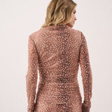 Allegra Seamed Mesh Top - Deer Print