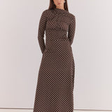 Ashini Long Sleeved Ruched Dress - Polka Dot