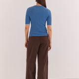 Natalie Wide Leg Trouser - Chocolate