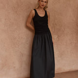 Harris Ruched Dress in Black – women's dress by SASS