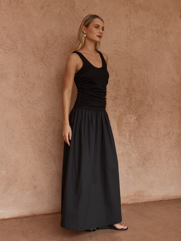 Harris Ruched Dress in Black – women's dress by SASS