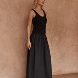 Harris Ruched Dress in Black – women's dress by SASS