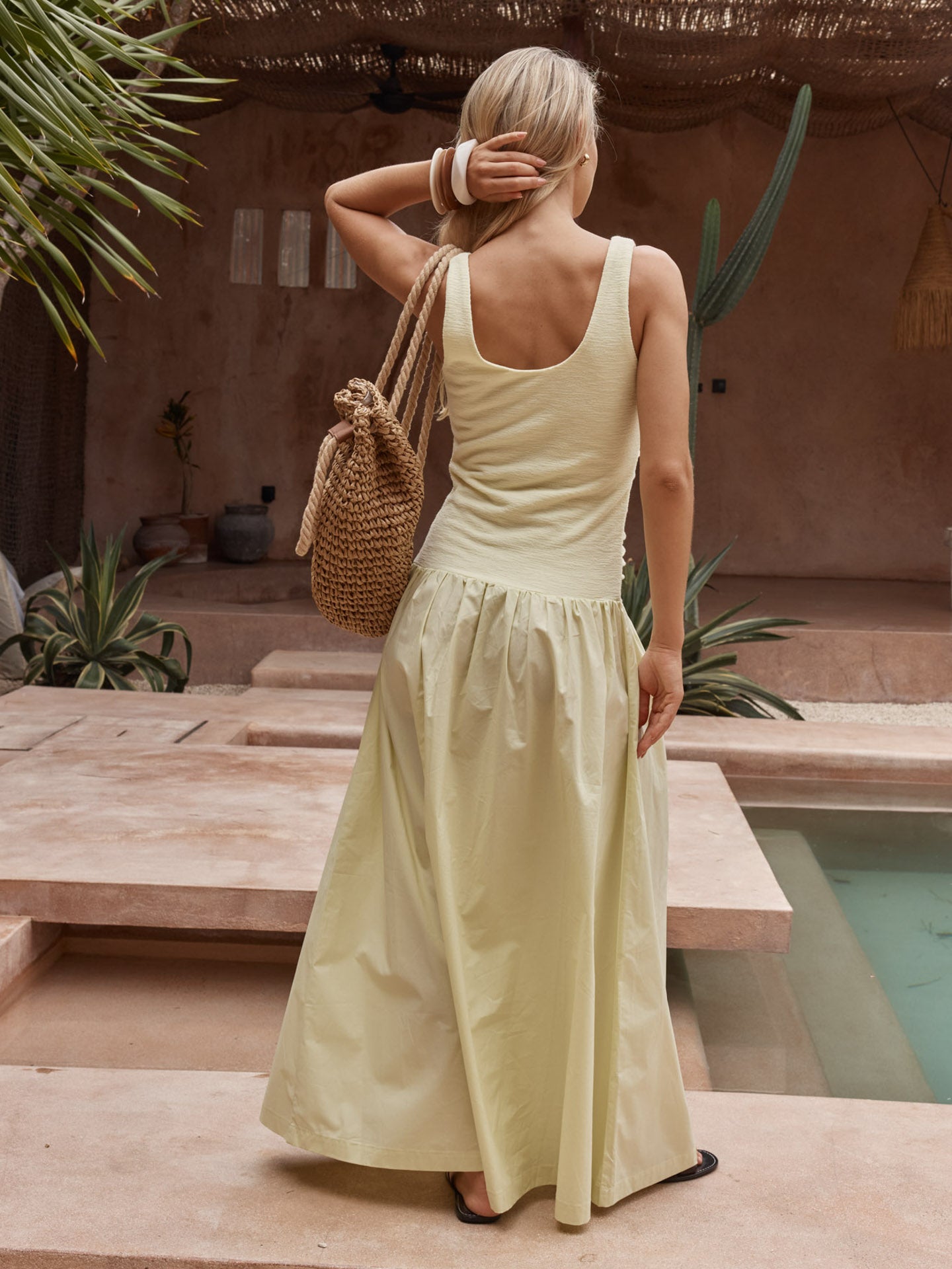 Harris Ruched Dress in Lemon – women's dress by SASS