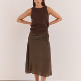 Oriana Ruched Waist Skirt - Micro Dot