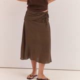 Oriana Ruched Waist Skirt - Micro Dot