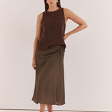 Oriana Ruched Waist Skirt - Micro Dot