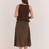 Oriana Ruched Waist Skirt - Micro Dot