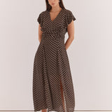 Elba Ruched Waist Dress - Polka Dot