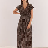 Elba Ruched Waist Dress - Polka Dot