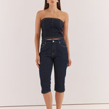 Lela Denim Pedal Pusher Jean - Rinse Wash