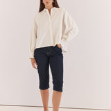 Lela Denim Pedal Pusher Jean - Rinse Wash