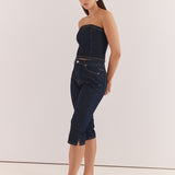 Lela Denim Pedal Pusher Jean - Rinse Wash
