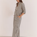 May Tie Waist Cargo - Black Cream