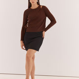 Azalea Wrap Sweater - Chocolate