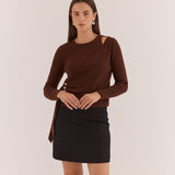 Azalea Wrap Sweater - Chocolate