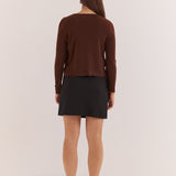 Azalea Wrap Sweater - Chocolate