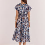 Nazalia Tie Waist Dress - Violet Floral