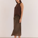 Kiani Knit Tank - Chocolate