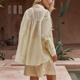 Val Oversized Shirt in Lemon – women's shirt by SASS