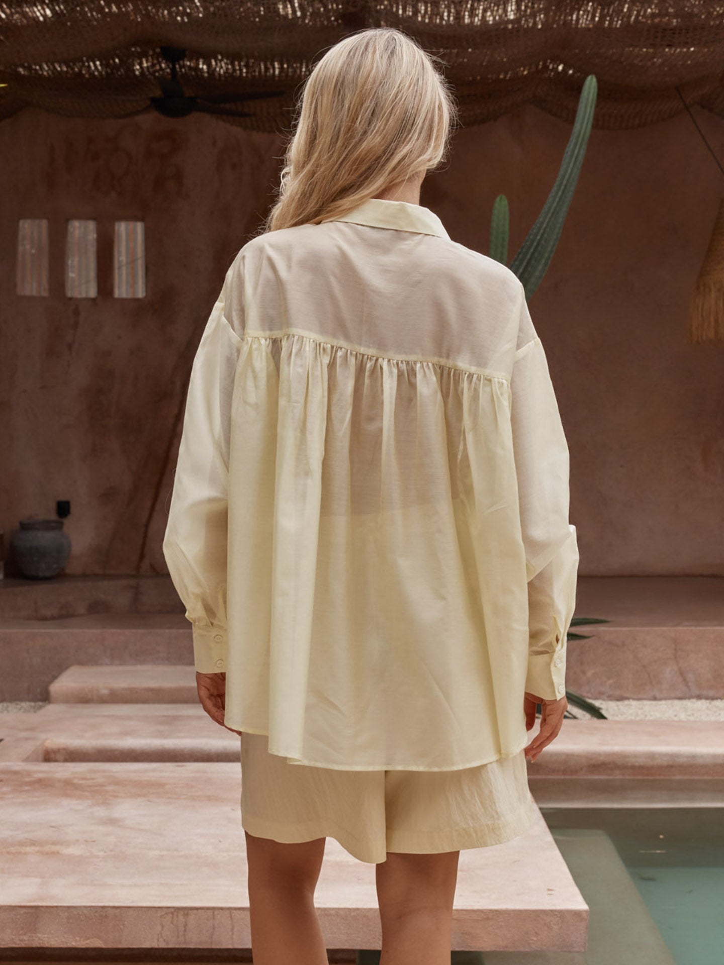 Val Oversized Shirt in Lemon – women's shirt by SASS