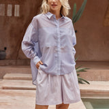 Val Oversized Shirt in Lilac – women's shirt by SASS
