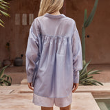Val Oversized Shirt in Lilac – women's shirt by SASS