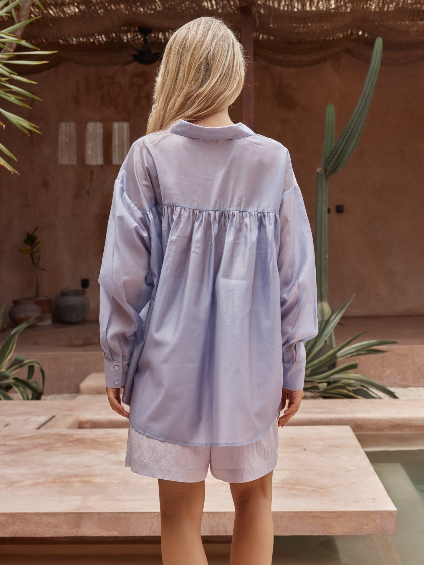 Val Oversized Shirt in Lilac – women's shirt by SASS