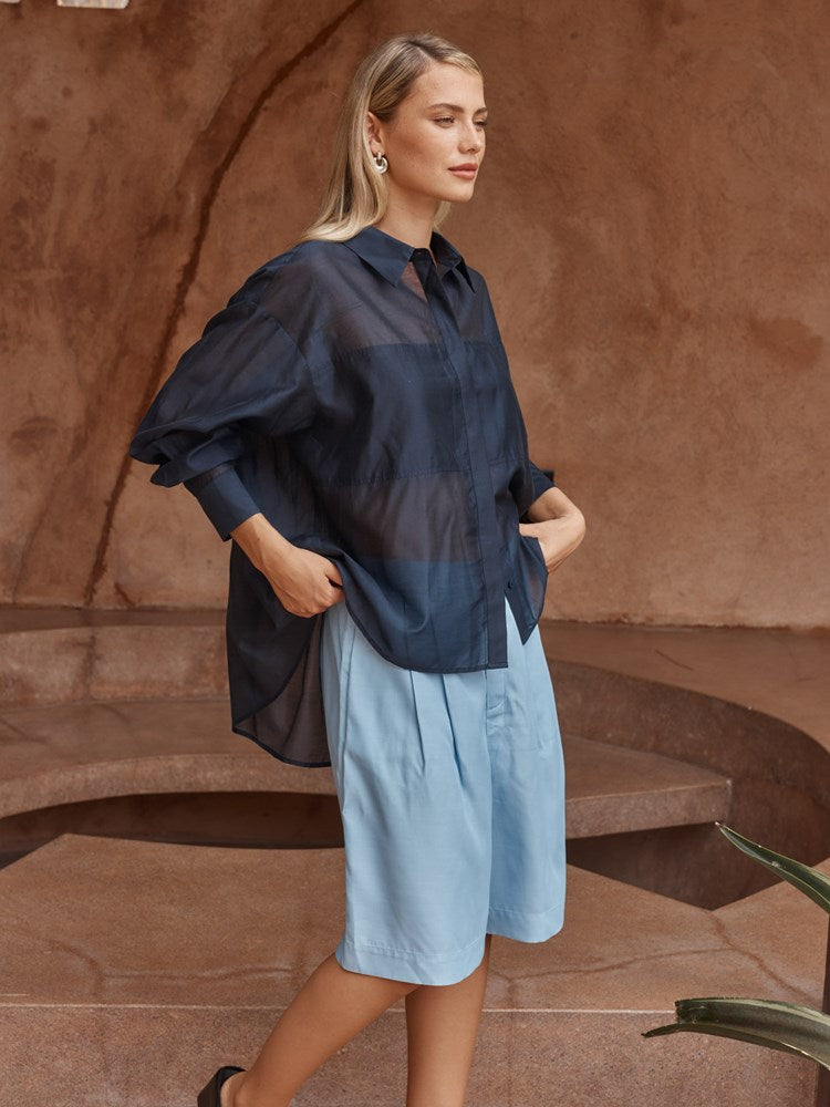 Val Oversized Shirt - Navy