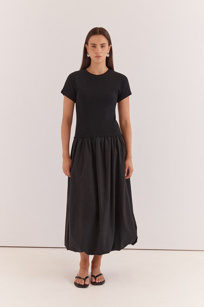 Lilani Bubble Hem Dress - Black