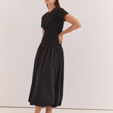 Lilani Bubble Hem Dress - Black