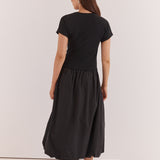 Lilani Bubble Hem Dress - Black