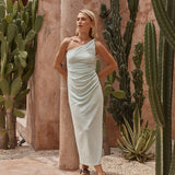 Georgia One Shoulder Dress in Mint – women's dress by SASS