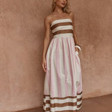Nea Spliced Strapless Dress in Neapolitan – women's dress by SASS