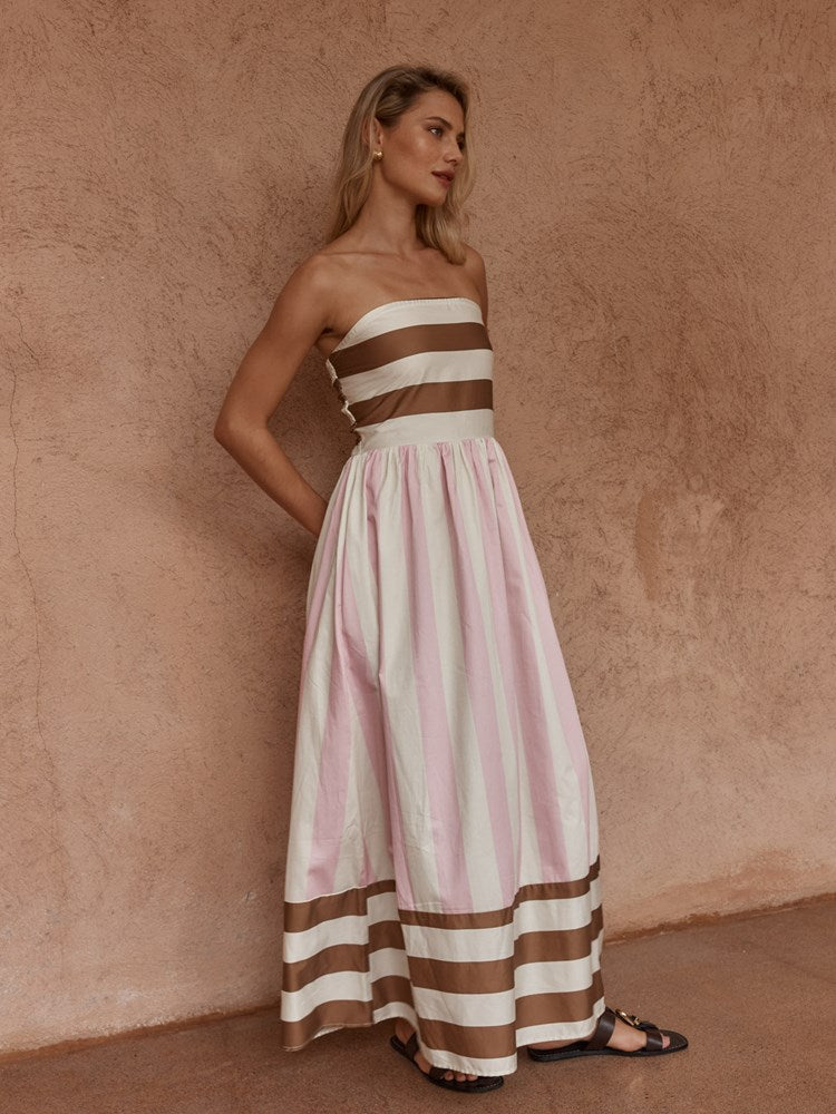 Nea Spliced Strapless Dress in Neapolitan – women's dress by SASS