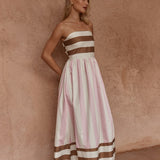 Nea Spliced Strapless Dress in Neapolitan – women's dress by SASS