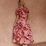 Jo Off Shoulder Dress in Peony Print – women's dress by SASS