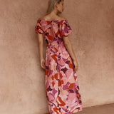 Jo Off Shoulder Dress in Peony Print – women's dress by SASS