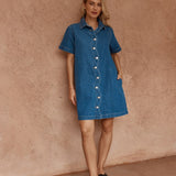 Pepe Wave Denim Dress - Classic Blue
