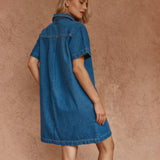 Pepe Wave Denim Dress - Classic Blue