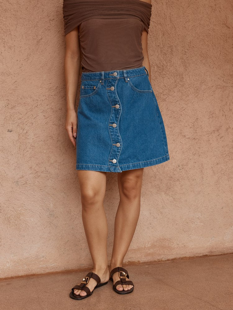 Tipo Wave Denim Skirt - Classic Blue