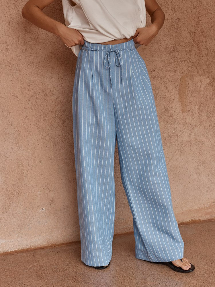 Beth Tailored Pant in Blue White – women's pants by SASS