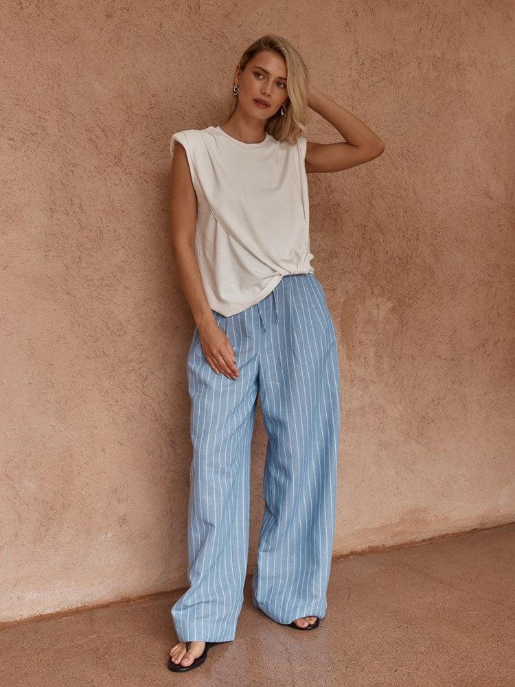 Beth Tailored Pant in Blue White – women's pants by SASS