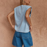 Marley Knot Front Tank - Sky Blue
