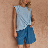 Marley Knot Front Tank - Sky Blue