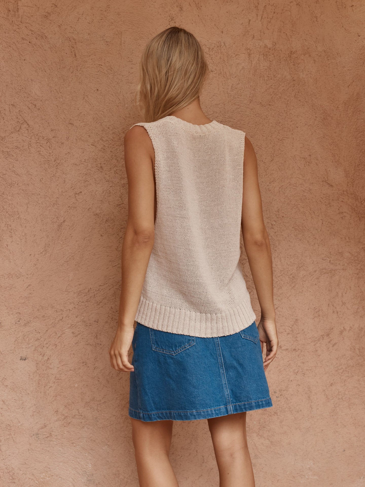 El Knit Vest in Fawn – women's knit vest by SASS